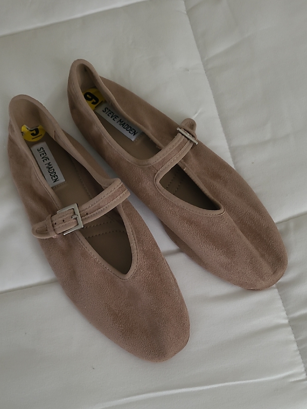 Steve Madden Taupe Suede Mary Jane Flats with Buckle